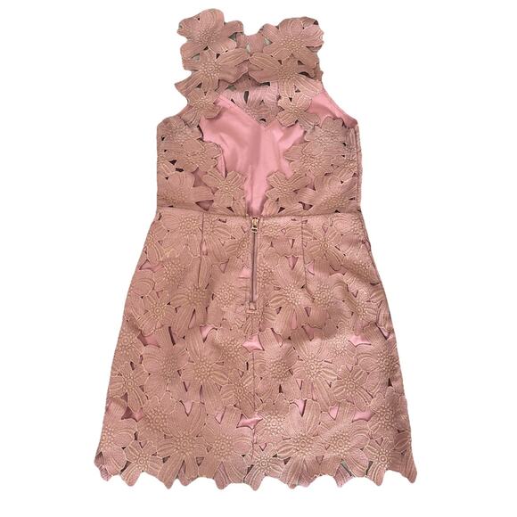 DUSTY PINK CROCHET OPEN BACK BODY-CON DRESS - Size L - Picture 4 of 7